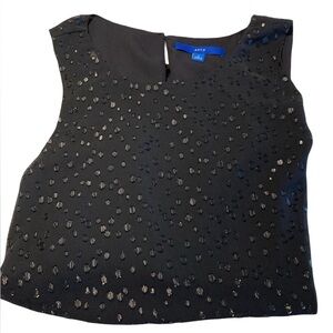 Apt. 9 Shiney Lined Black Pullover Sleeveless Top Women Size Large